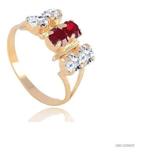 Anel 6 Strass Folheado a Ouro