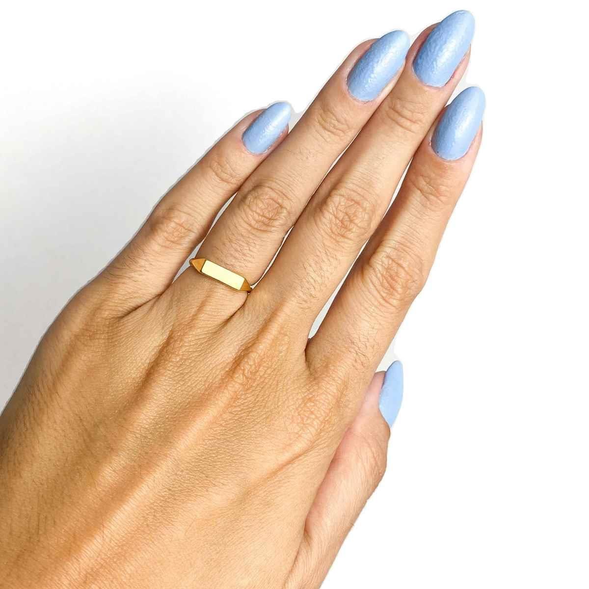 Anel Chapa Banhado a Ouro