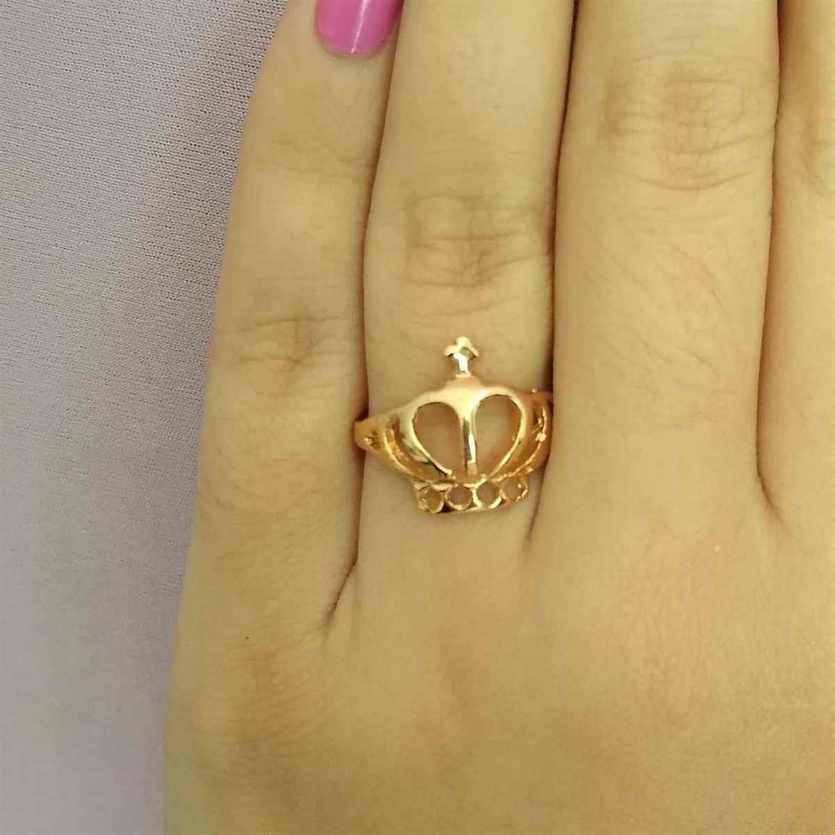 ANEL DE COROAZINHA BANHADO A OURO