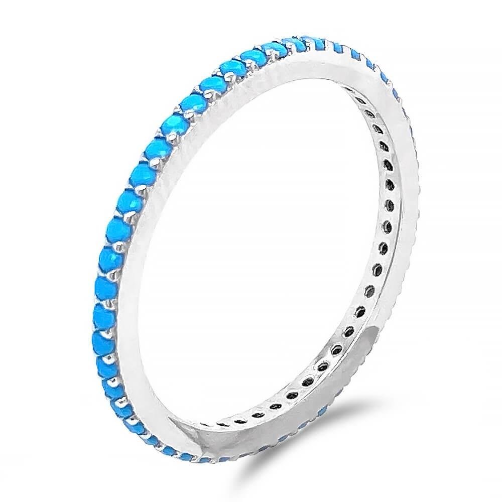 Anel De Prata 1 Volta de Zircônia Infantil