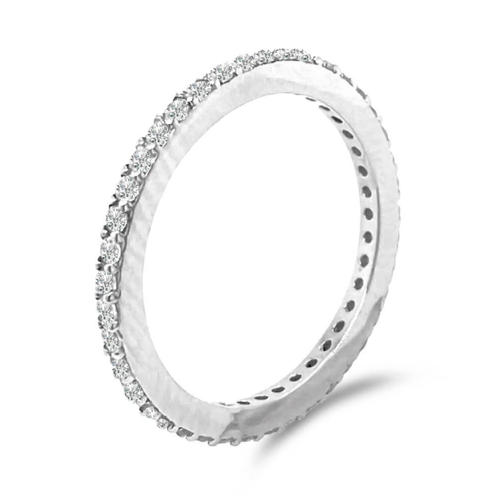 Anel De Prata 1 Volta de Zircônia Infantil