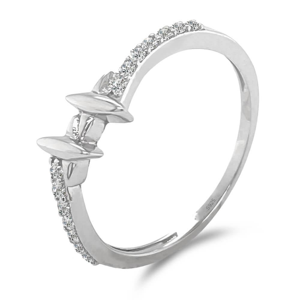 Anel De Prata 2 Navetes