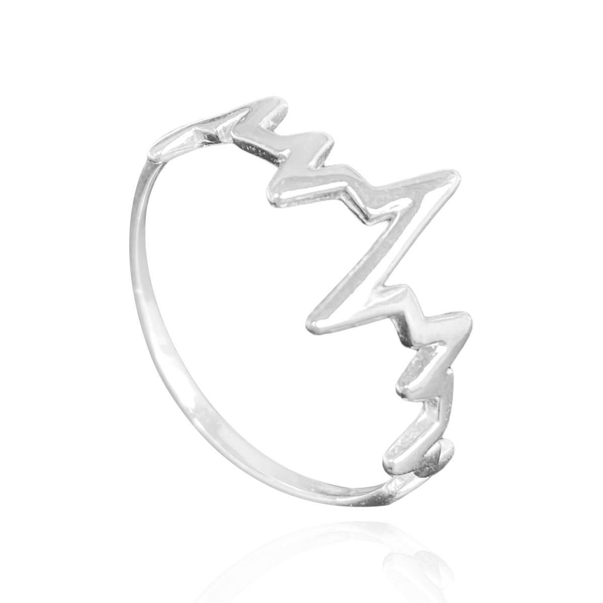 Anel de Prata Batimento Cardíaco