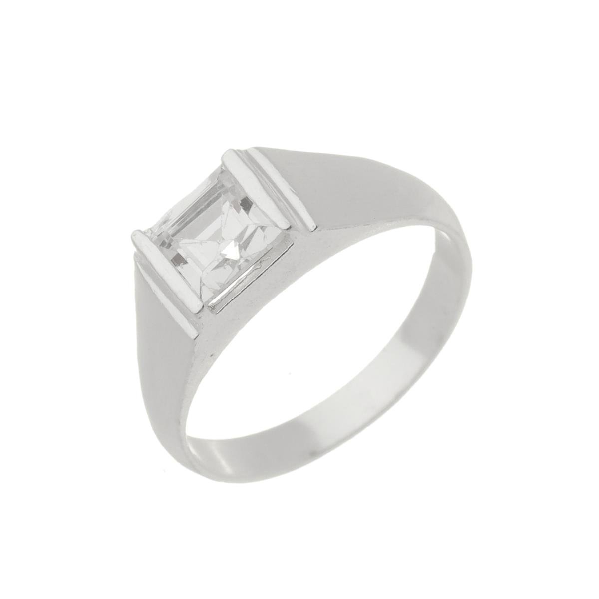 ANEL DE PRATA 925 COM ZIRCÔNIA QUADRADA