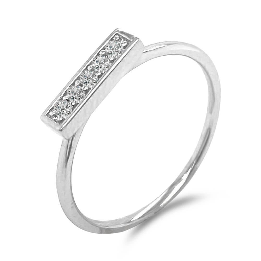 ANEL DE PRATA 925 RETÂNGULO COM ZIRCÔNIA