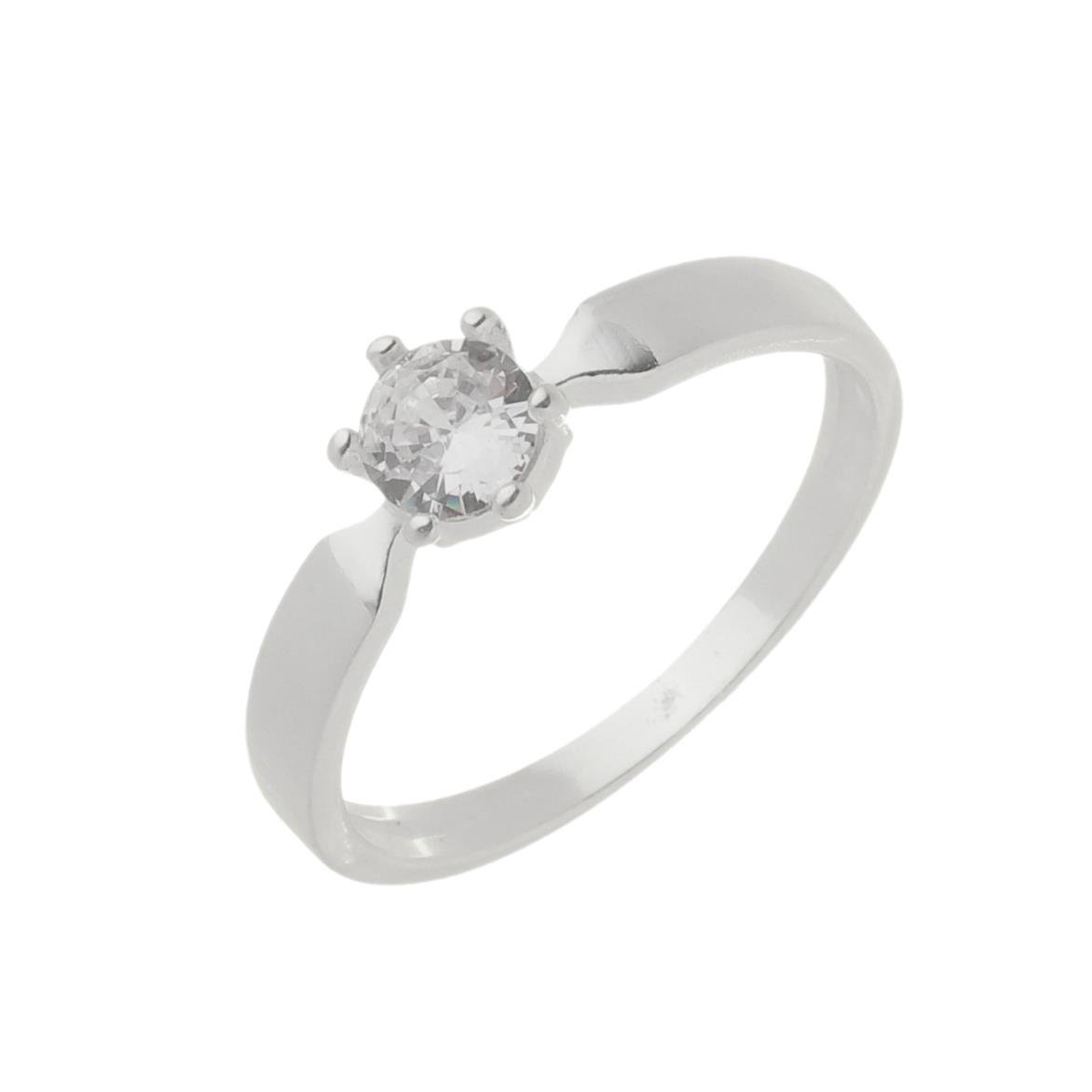 ANEL DE PRATA 925 SOLITÁRIO COM 6 GARRAS