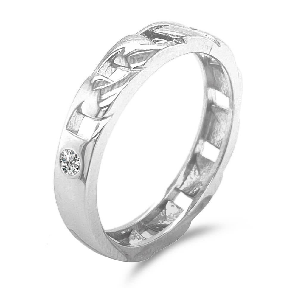 Anel De Prata Corrente Cartier com Zircônia