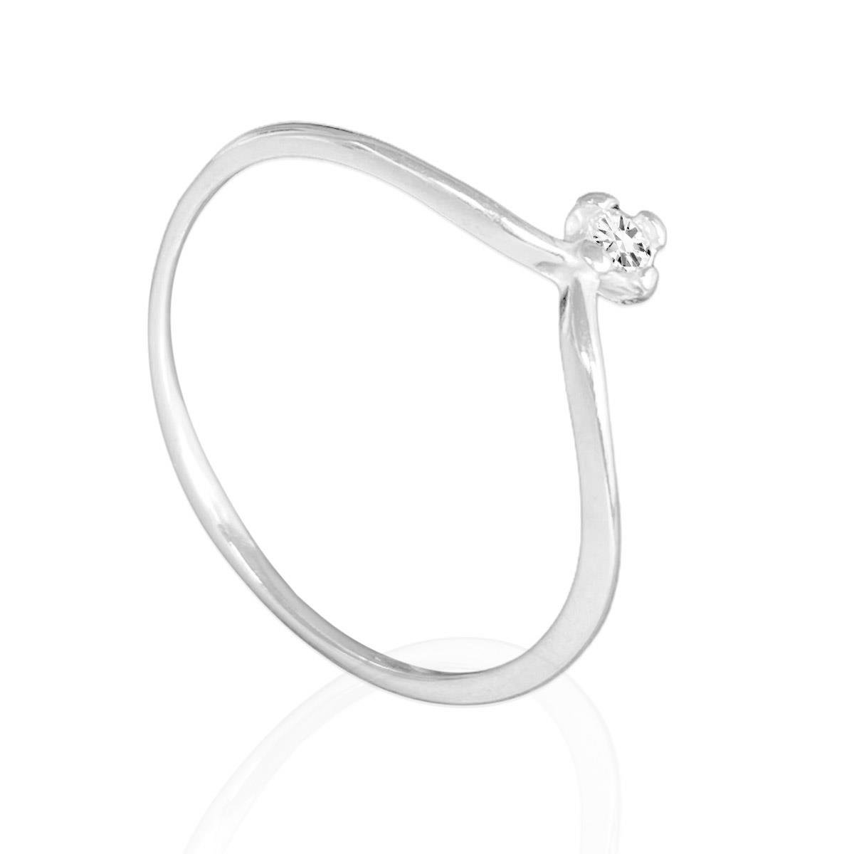 Anel de Prata Solitário