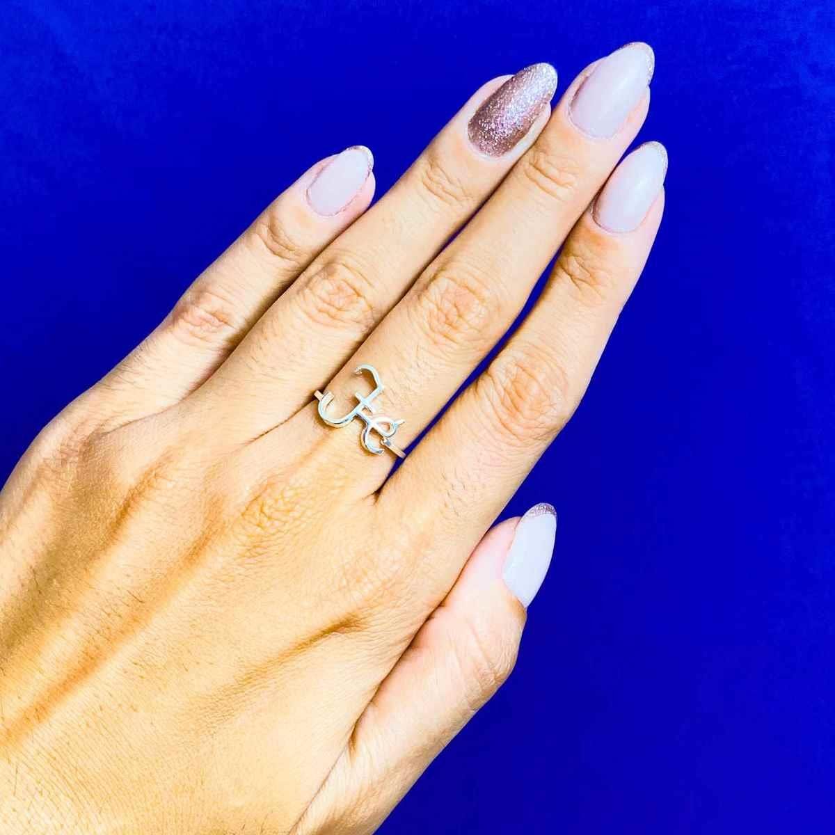 Anel Escrito Fé Folheado a Prata