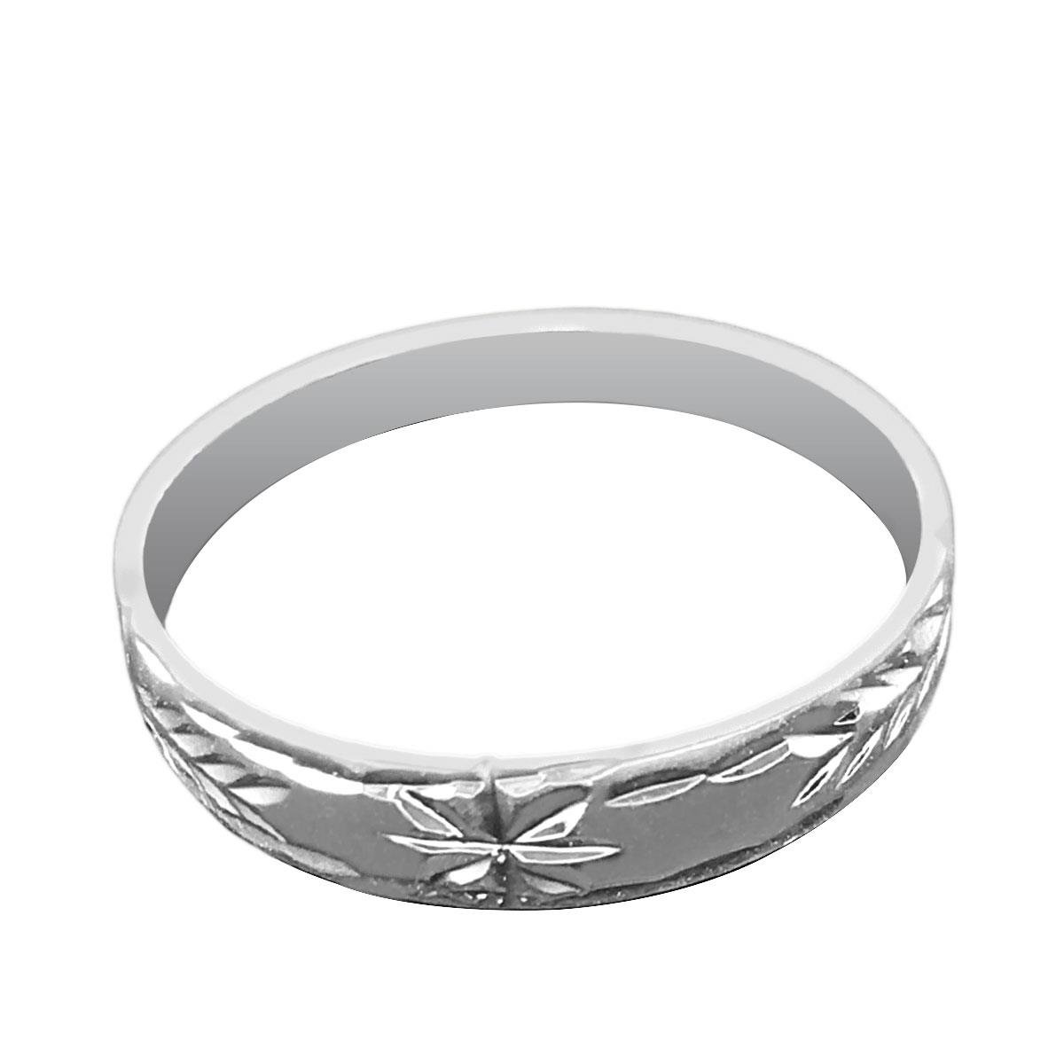 Anel Liso com Frisos Diamantados