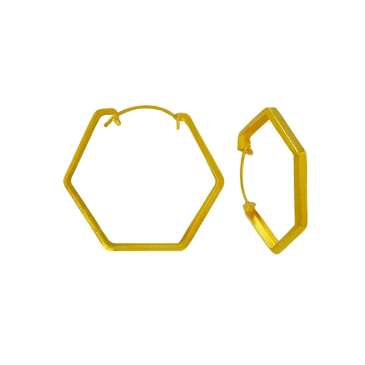 Brinco de Argola Hexágona (Sem Banho) 