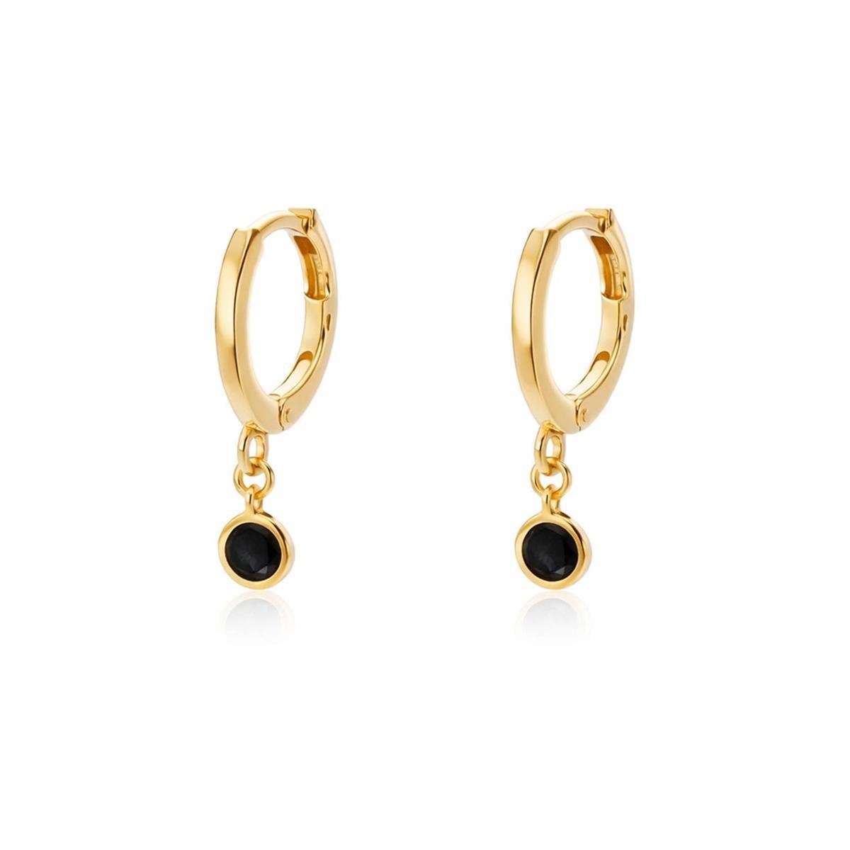 Brinco Argolinha com Zircônia Banhado a Ouro