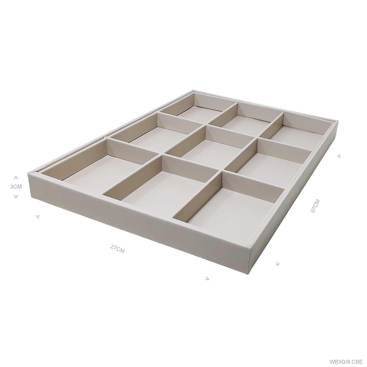 Bandeja Porta Joias Grande com 9 Quadriculados