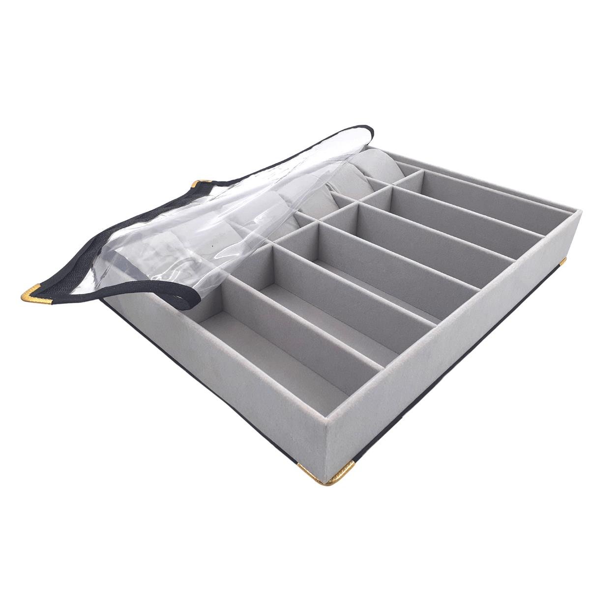 Bandeja Grande Alta Para 6 Óculos E 6 Relógios Com Capa - Sob Encomenda