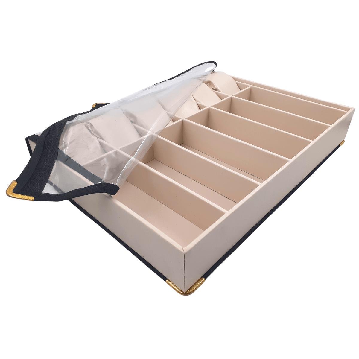 Bandeja Grande Alta Para 6 Óculos E 6 Relógios Com Capa - Sob Encomenda