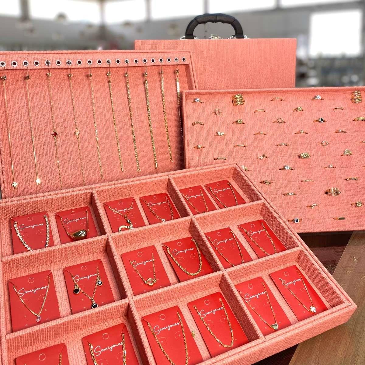 Bandeja Grande para Anel Corte H Tecido Milão - SOB ENCOMENDA