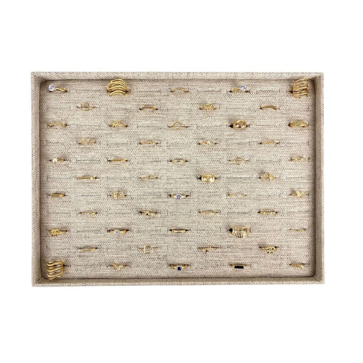 Bandeja Porta Joias Grande Para Anel Corte H Tecido Milão