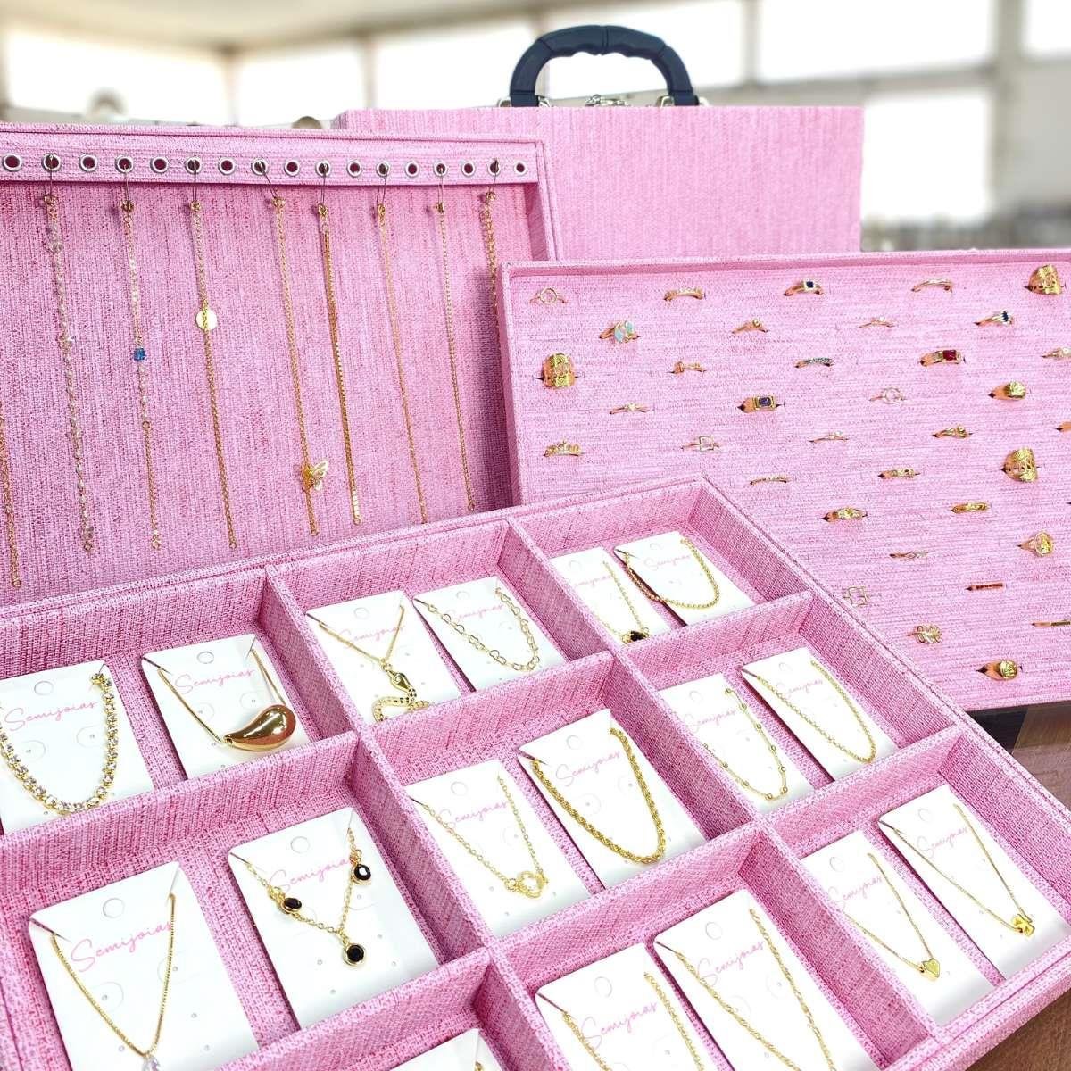 Bandeja Porta Joias Grande Para Anel Corte H Tecido Milão