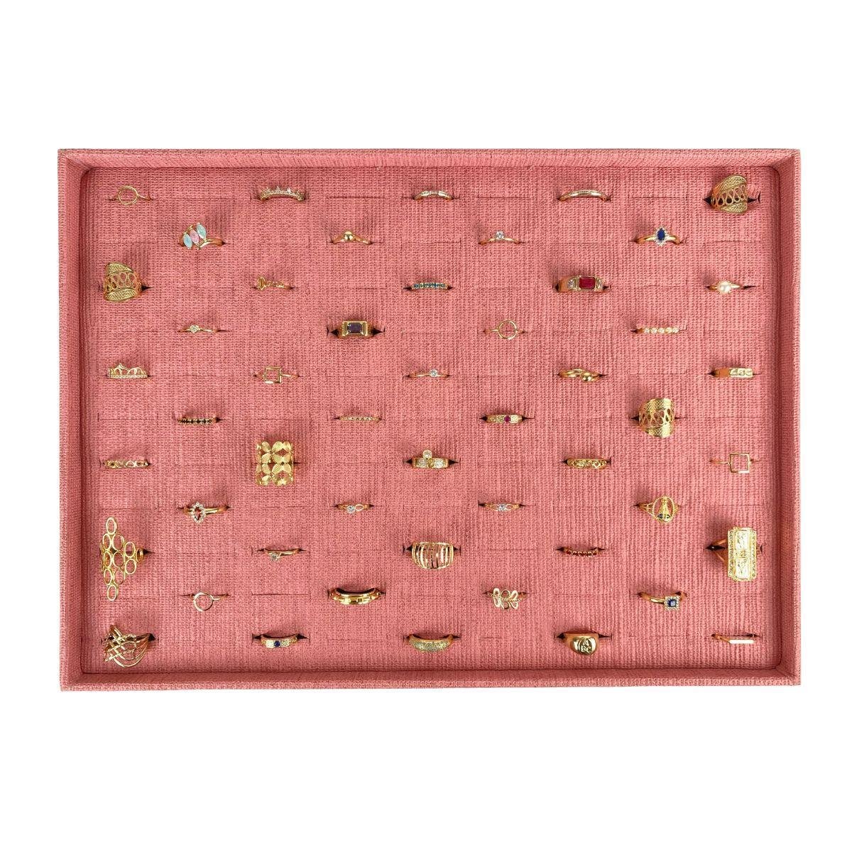 Bandeja Porta Joias Grande Para Anel Corte H Tecido Milão