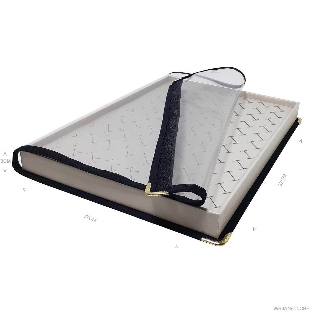 Bandeja Grande Para Anel Corte H Transversal Com Capa - Sob Encomenda