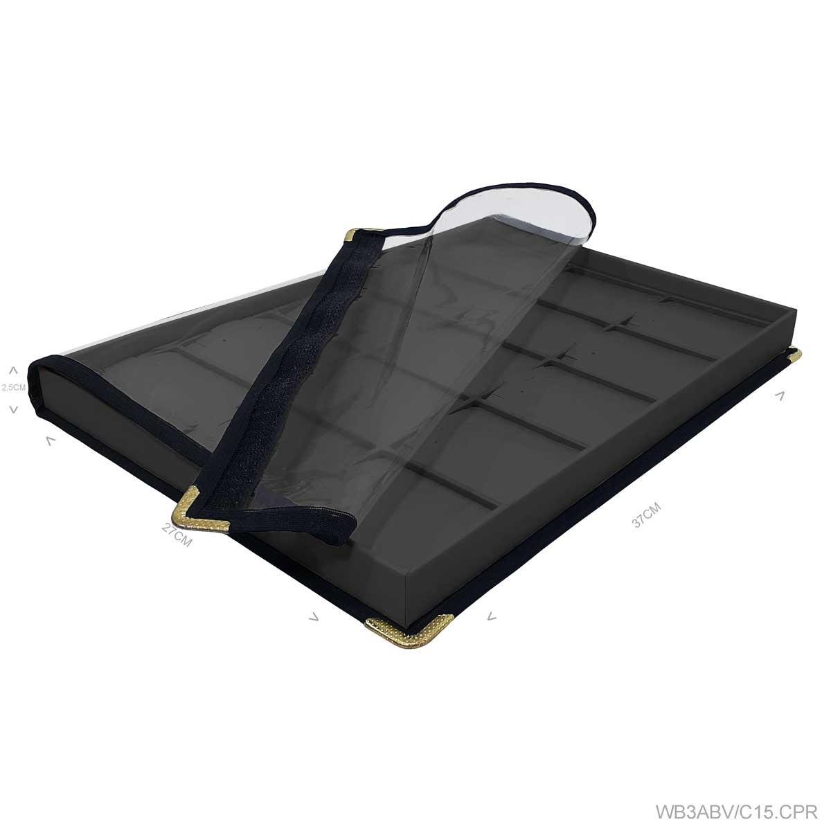 Bandeja Grande Para Brinco 15 Divisões Em Vacuum Forming Com Capa - Sob Encomenda