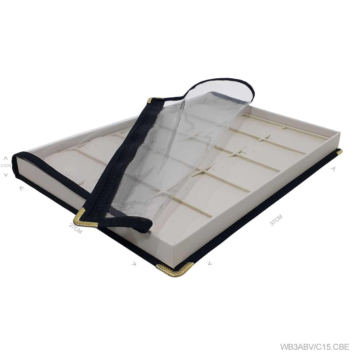 Bandeja Grande Para Brinco 15 Divisões Em Vacuum Forming Com Capa - Sob Encomenda