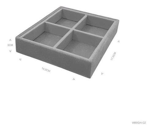 Bandeja Mini 4 Quadriculados Porta Jóias