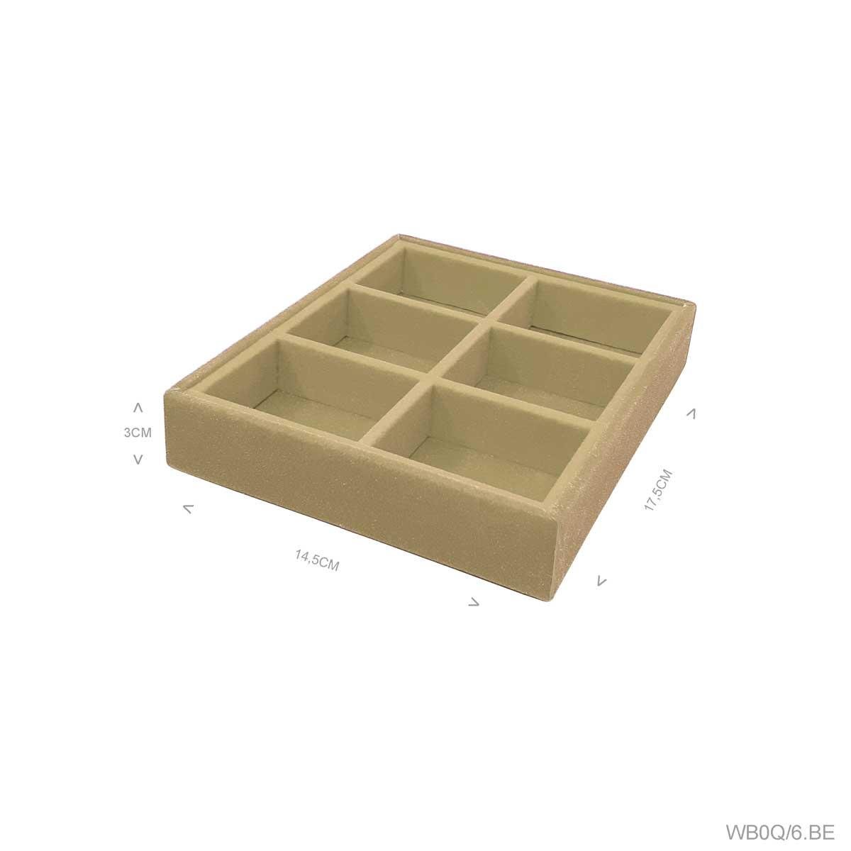 Bandeja Mini 6 Quadriculados Porta Jóias