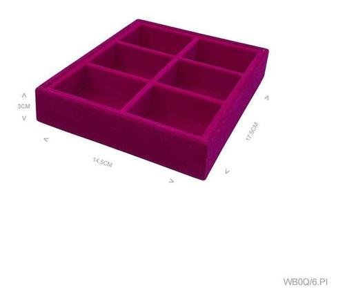 Bandeja Mini 6 Quadriculados Porta Jóias
