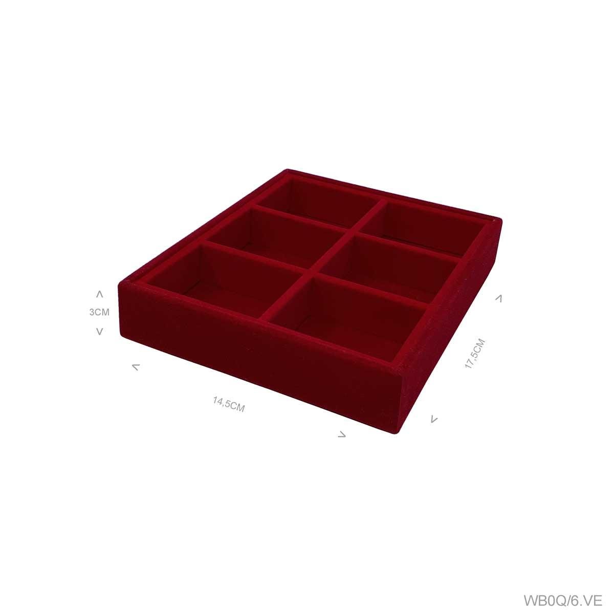 Bandeja Mini 6 Quadriculados Porta Jóias