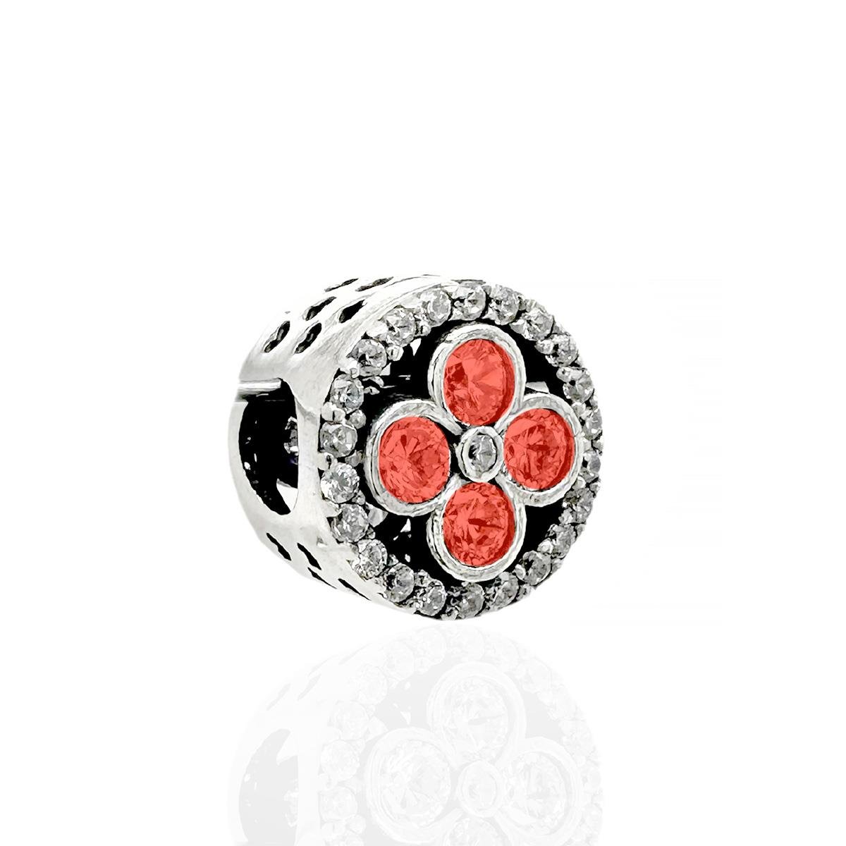 BERLOQUE DE PRATA 925 FLOR COM DETALHE CRAVEJADO