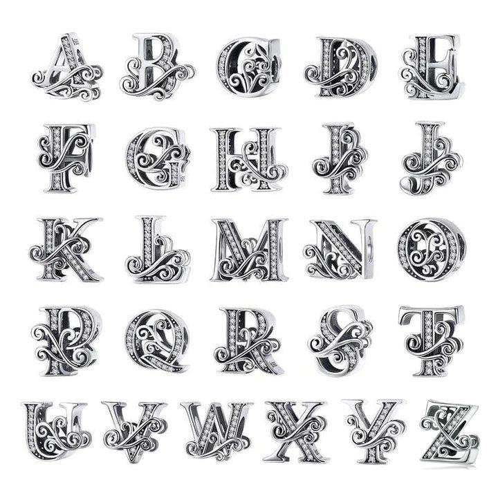 Berloque De Prata 925 Letras Cravejadas
