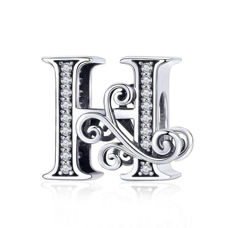 Berloque De Prata 925 Letras Cravejadas