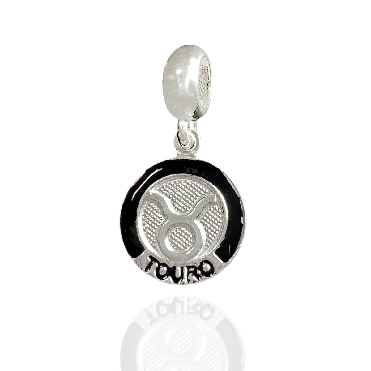 Berloque de Prata 925 Touro Signos Resinado