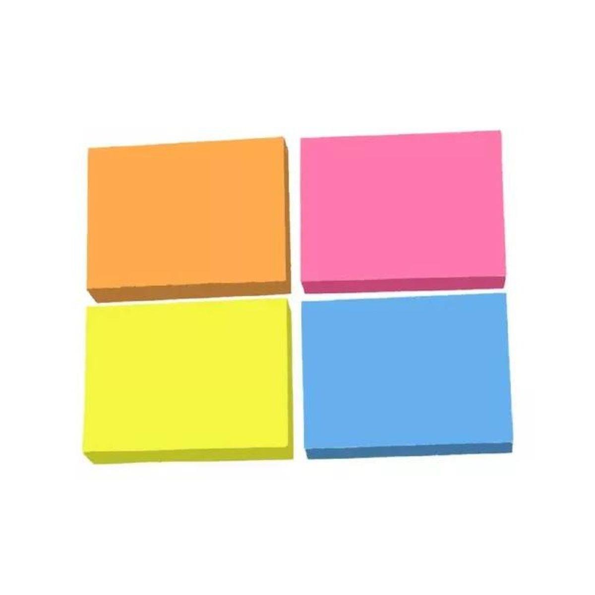 BLOCO ADESIVO POST IT COLACRIL 38MMX50MM NEON PACOTE COM 4 BLOCOS