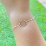 Bracelete De Prata Liso 1 Bola com Fecho
