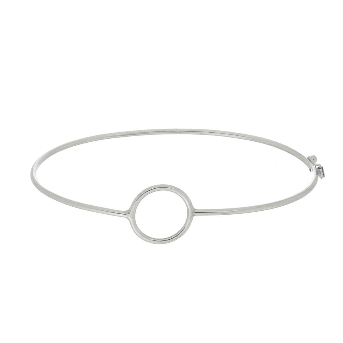 Bracelete De Prata Liso 1 Bola com Fecho
