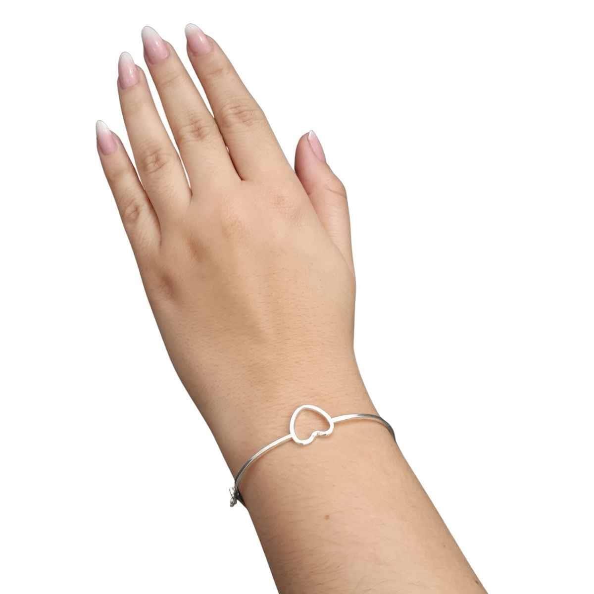 Bracelete Coração de Prata