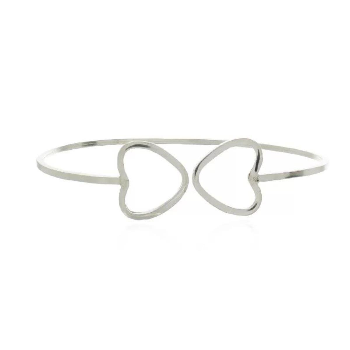 BRACELETE DE PRATA DOIS TRIÂNGULOS FIO QUADRADO