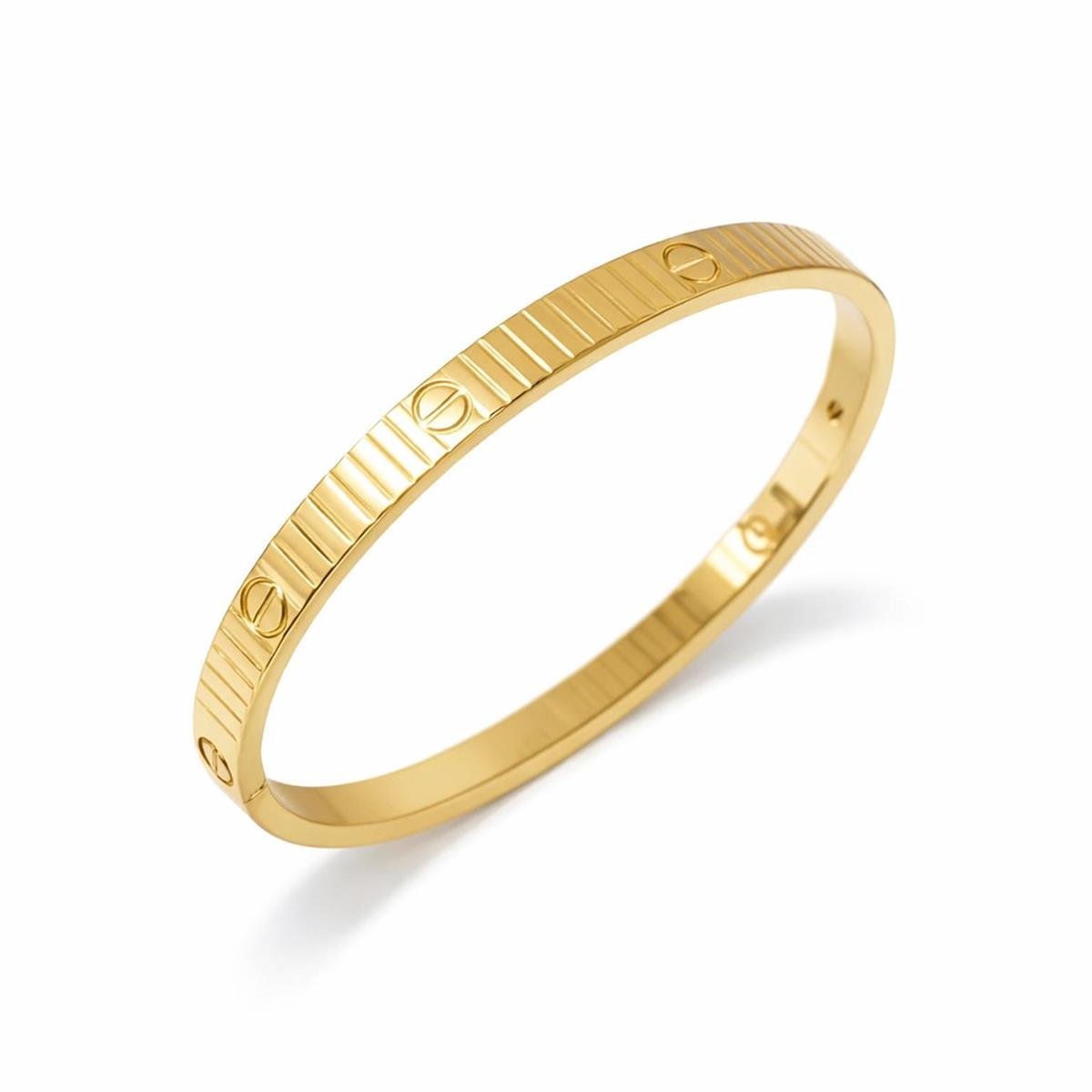 Bracelete Love com Detalhes Aço Inox com Banho Ouro 18k
