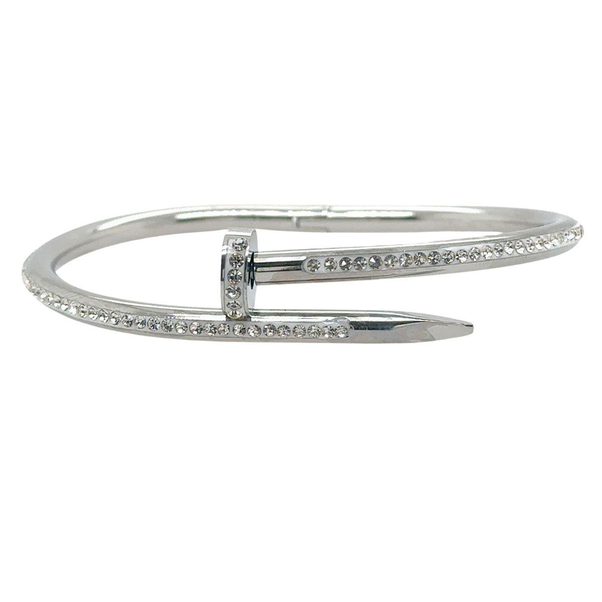 Bracelete Prego com Pedras em Aço Inox