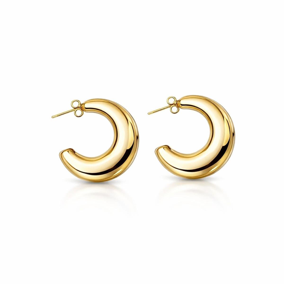 Brinco Argola Tubo Banhado a Ouro