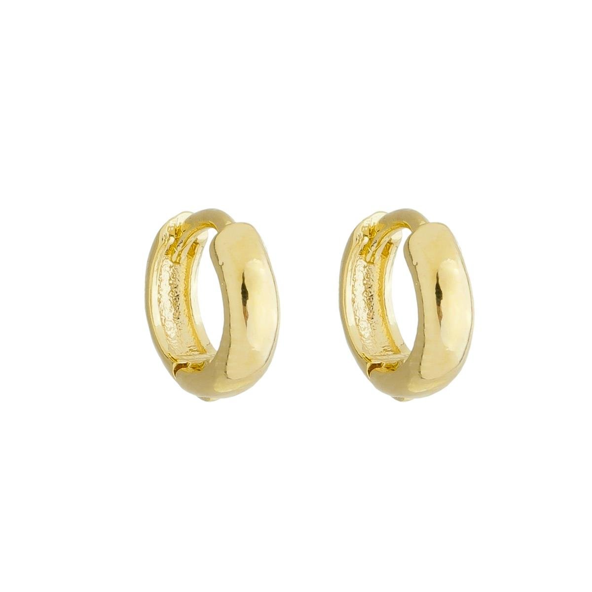 BRINCO BANHADO A OURO ARGOLA CLIK LARGA VAZADA 17MM