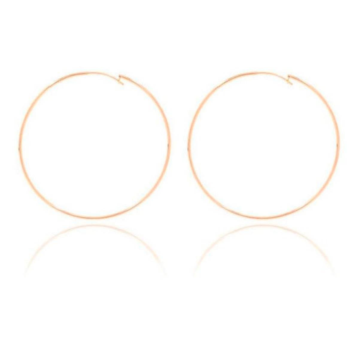 Brinco Argola Extra Grande Lisa Folheado a Ouro