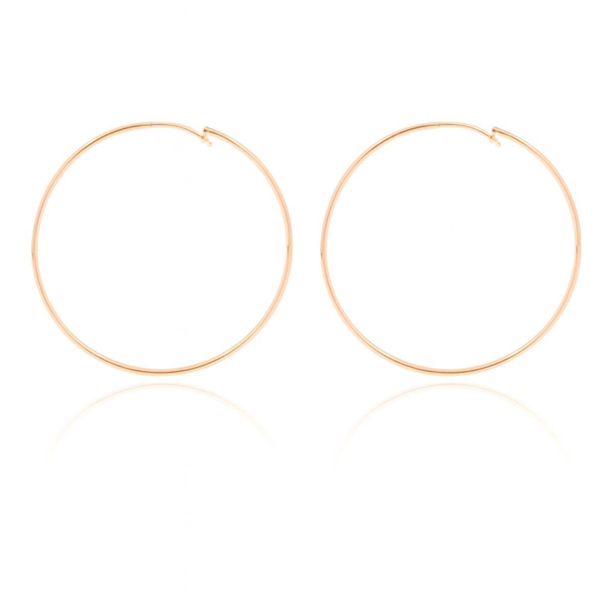 Brinco Argola Extra Grande Lisa Folheado a Ouro