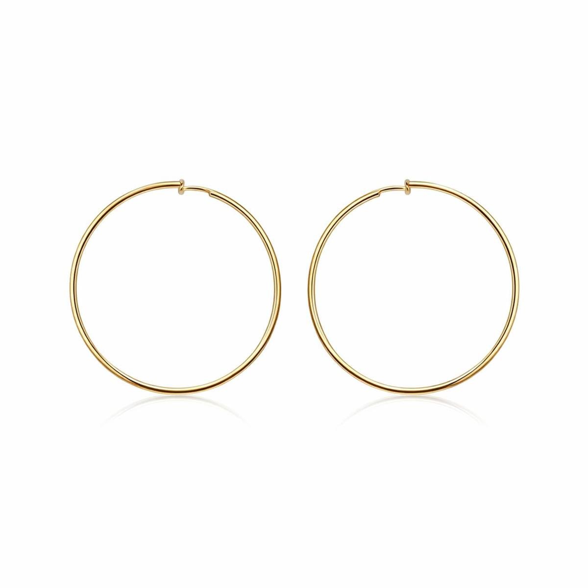 Brinco Banhado a Ouro Argola Fio Passante