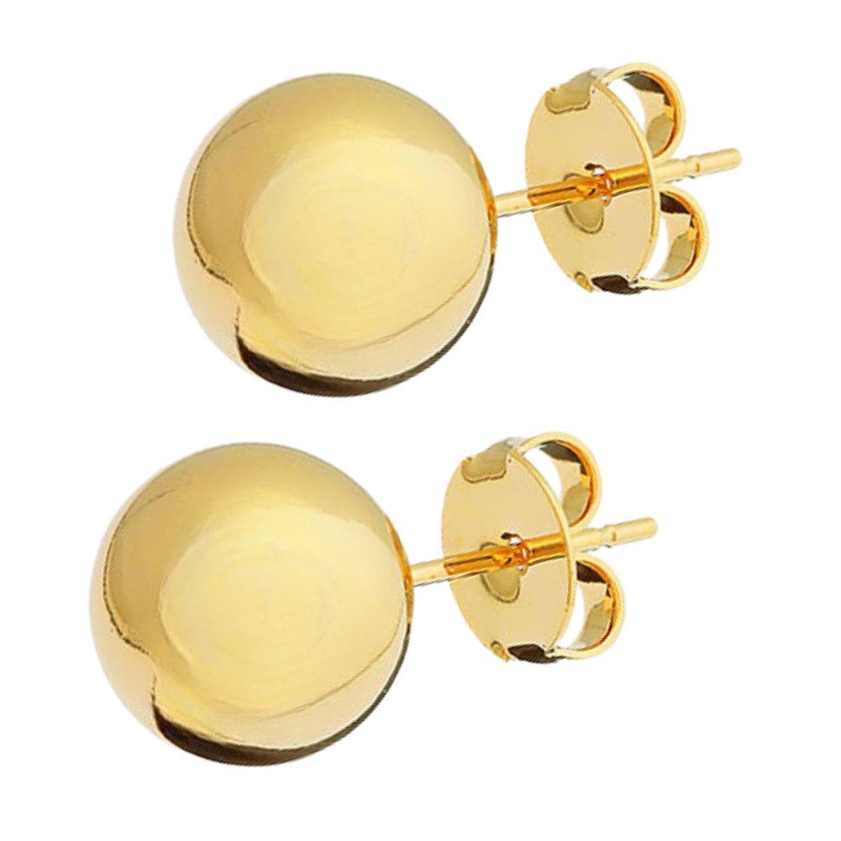 BRINCO BANHADO A OURO BOLINHA LISA GRANDE 10MM