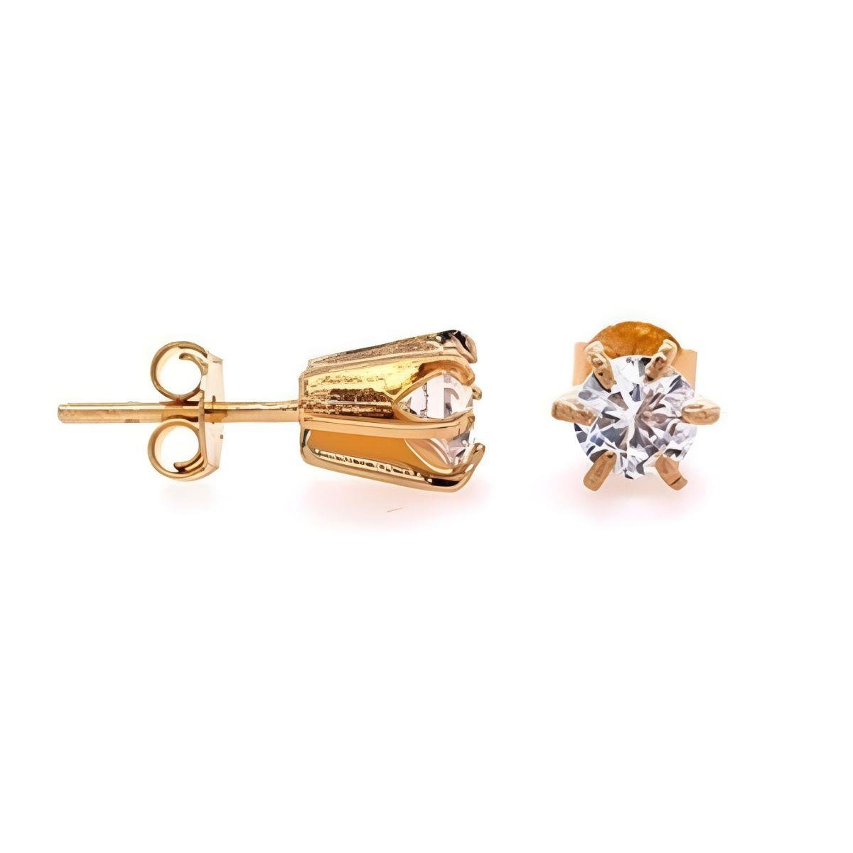 Brinco de Cilindro com Strass Folheado a Ouro
