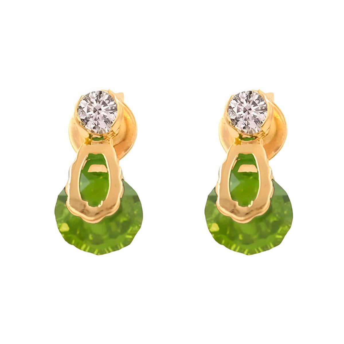 Brinco Gota com Zircônia Folheado a Ouro