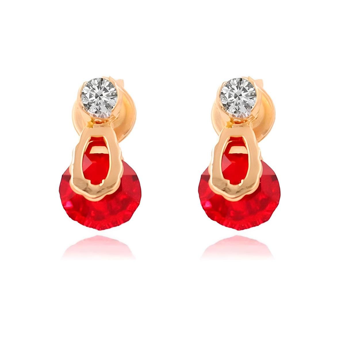 Brinco Gota com Zircônia Folheado a Ouro